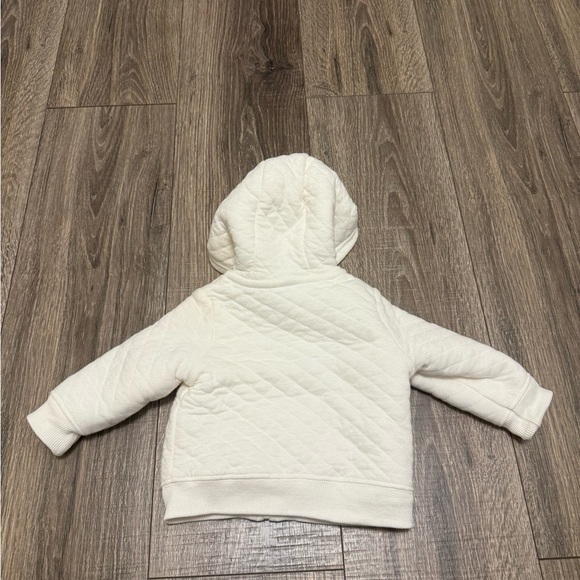 Carters Baby Fleece Lined Quilted Bear Ear Hooded Jacket Size 3-6 Months Ivory - Picture 5 of 6